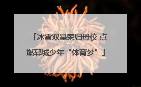 冰雪双星荣归母校 点燃郓城少年“体育梦”