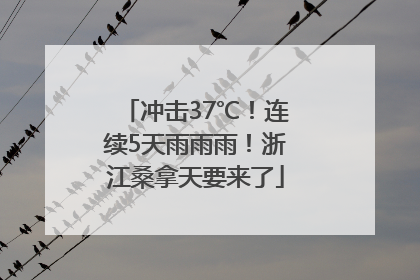 冲击37℃！连续5天雨雨雨！浙江桑拿天要来了