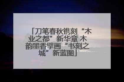 刀笔春秋镌刻“木业之都”新华章 木韵墨香擘画“书刻之城”新蓝图