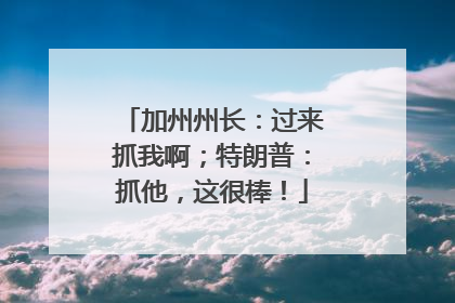 加州州长：过来抓我啊；特朗普：抓他，这很棒！