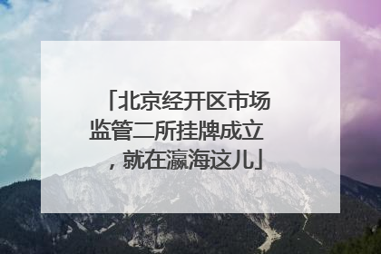 北京经开区市场监管二所挂牌成立，就在瀛海这儿