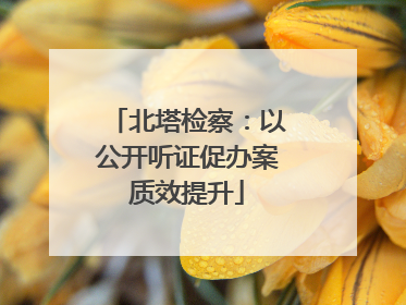 北塔检察：以公开听证促办案质效提升