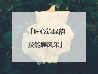 匠心筑绿韵 技能展风采
