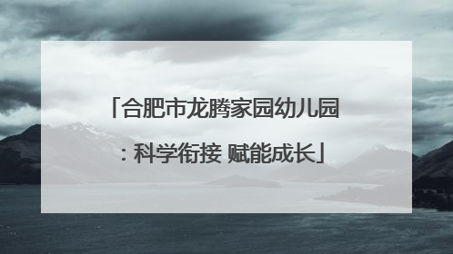 合肥市龙腾家园幼儿园：科学衔接 赋能成长