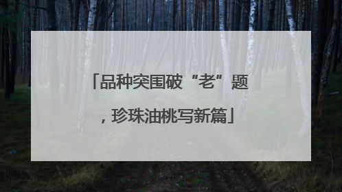 品种突围破“老”题，珍珠油桃写新篇
