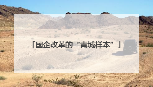 国企改革的“青城样本”