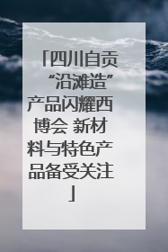 四川自贡“沿滩造”产品闪耀西博会 新材料与特色产品备受关注