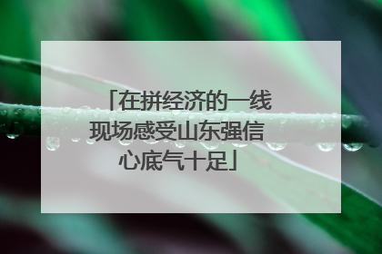 在拼经济的一线现场感受山东强信心底气十足
