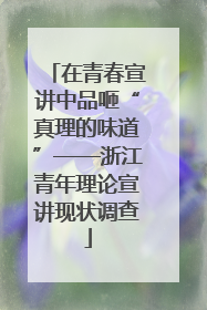 在青春宣讲中品咂“真理的味道”——浙江青年理论宣讲现状调查