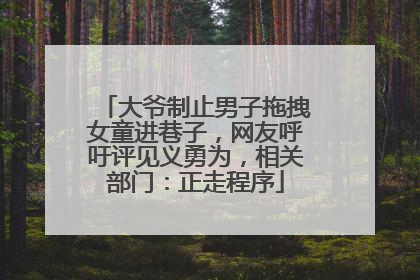 大爷制止男子拖拽女童进巷子，网友呼吁评见义勇为，相关部门：正走程序