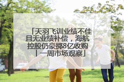 天羽飞训业绩不佳且无业绩补偿，海航控股仍豪掷8亿收购丨一周市场观察