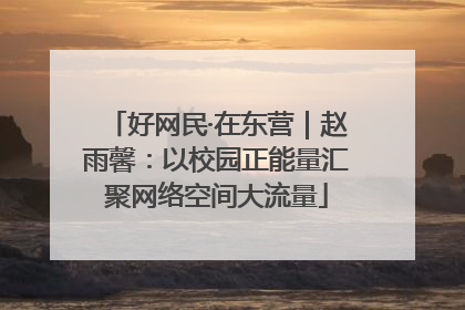 好网民·在东营｜赵雨馨：以校园正能量汇聚网络空间大流量