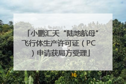 小鹏汇天“陆地航母”飞行体生产许可证（PC）申请获局方受理