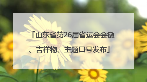 山东省第26届省运会会徽、吉祥物、主题口号发布