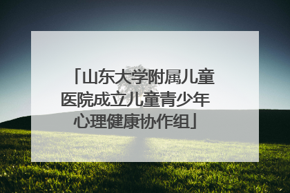 山东大学附属儿童医院成立儿童青少年心理健康协作组
