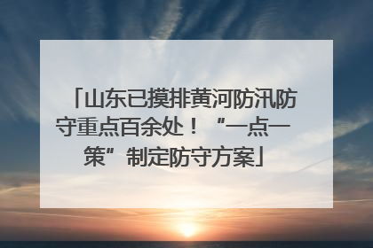 山东已摸排黄河防汛防守重点百余处！“一点一策”制定防守方案