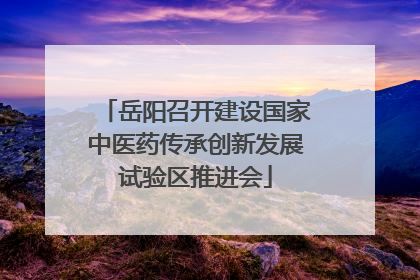 岳阳召开建设国家中医药传承创新发展试验区推进会