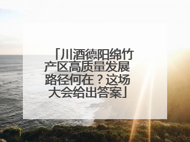 川酒德阳绵竹产区高质量发展路径何在？这场大会给出答案