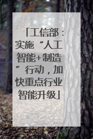 工信部：实施“人工智能+制造”行动，加快重点行业智能升级