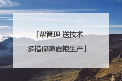 帮管理 送技术 多措保障夏粮生产