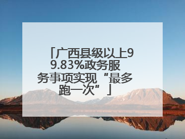 广西县级以上99.83%政务服务事项实现“最多跑一次”