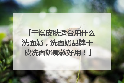 干燥皮肤适合用什么洗面奶，洗面奶品牌干皮洗面奶哪款好用！