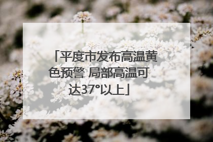平度市发布高温黄色预警 局部高温可达37°以上