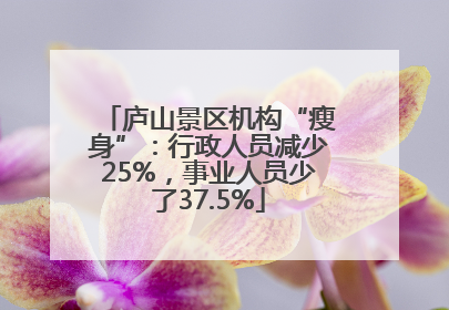 庐山景区机构“瘦身”：行政人员减少25%，事业人员少了37.5%