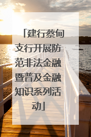 建行蔡甸支行开展防范非法金融暨普及金融知识系列活动