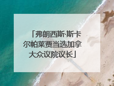 弗朗西斯·斯卡尔帕莱贾当选加拿大众议院议长