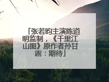 张若昀主演陈道明监制，《千里江山图》原作者孙甘露：期待