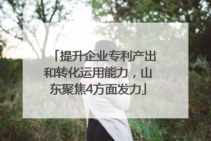 提升企业专利产出和转化运用能力，山东聚焦4方面发力