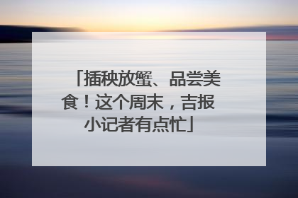 插秧放蟹、品尝美食！这个周末，吉报小记者有点忙