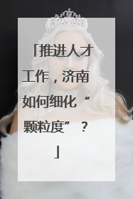 推进人才工作，济南如何细化“颗粒度”？