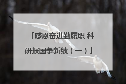 感恩奋进勤履职 科研报国争新绩（一）