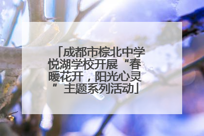 成都市棕北中学悦湖学校开展“春暖花开，阳光心灵”主题系列活动