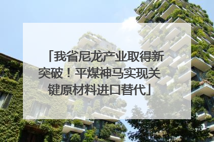 我省尼龙产业取得新突破！平煤神马实现关键原材料进口替代