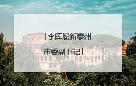 李晖履新泰州市委副书记