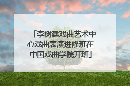 李树建戏曲艺术中心戏曲表演进修班在中国戏曲学院开班