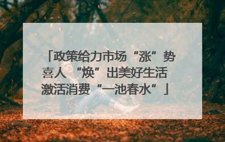 政策给力市场“涨”势喜人 “焕”出美好生活激活消费“一池春水”