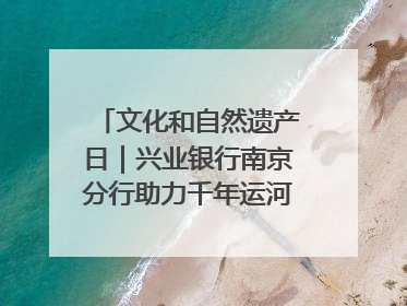 文化和自然遗产日｜兴业银行南京分行助力千年运河焕新出彩