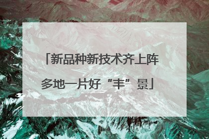 新品种新技术齐上阵 多地一片好“丰”景