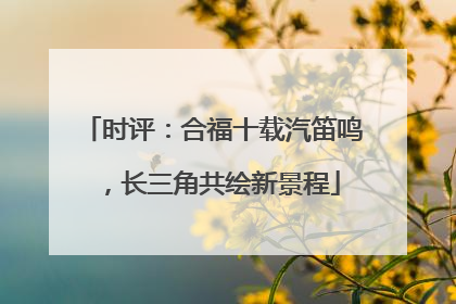 时评：合福十载汽笛鸣，长三角共绘新景程