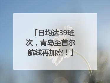 日均达39班次，青岛至首尔航线再加密！