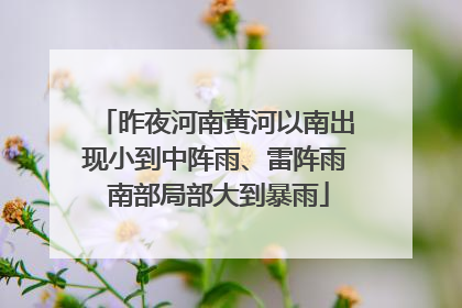 昨夜河南黄河以南出现小到中阵雨、雷阵雨 南部局部大到暴雨