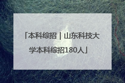 本科综招｜山东科技大学本科综招180人