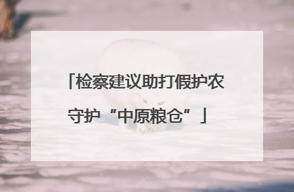 检察建议助打假护农守护“中原粮仓”