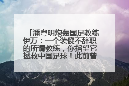 潘粤明炮轰国足教练伊万：一个装傻不辞职的所谓教练，你指望它拯救中国足球！此前曾多次发文评价国足
