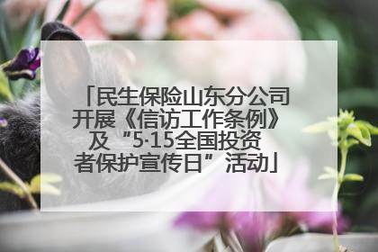 民生保险山东分公司开展《信访工作条例》及“5·15全国投资者保护宣传日”活动