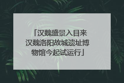 汉魏盛景入目来 汉魏洛阳故城遗址博物馆今起试运行